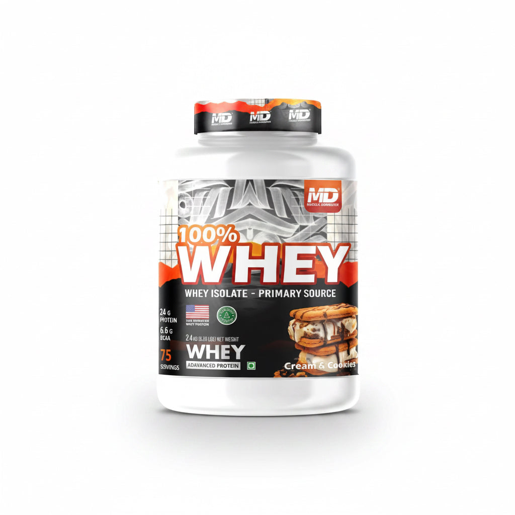 MUSCLE DOMINATOR 100% Whey Protein Powder | 2.4kg | 24g Protein | 6.6g BCAA