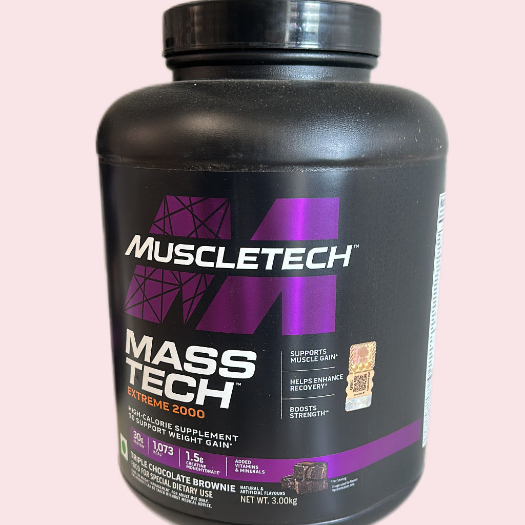 MuscleTech Mass Tech Extreme 2000 – High Calorie Mass Gainer | 3kg | Triple Chocolate Brownie