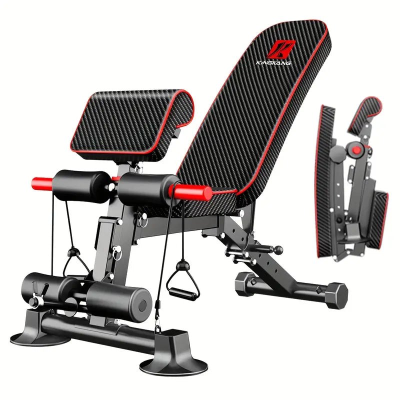 Adjustable Weight Bench for Full Body Exercise - Foldable, Multifunctional, Black&Red (1pc) - The Beast Protein Hub
