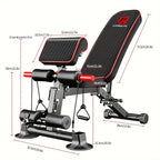 Adjustable Weight Bench for Full Body Exercise - Foldable, Multifunctional, Black&Red (1pc) - The Beast Protein Hub
