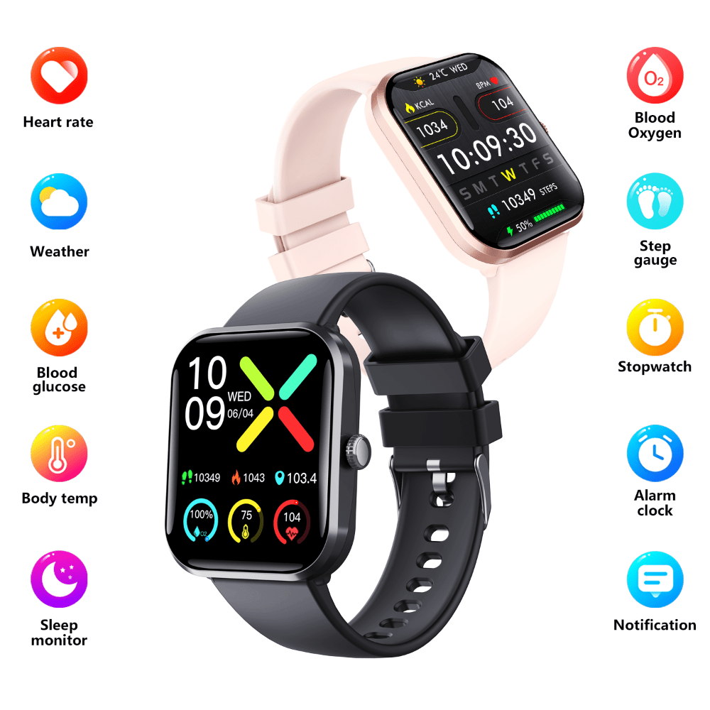 Blood Sugar Glucose Monitor Smart Watch for Diabetics SOS Emergency Alarm Call - The Beast Protein Hub