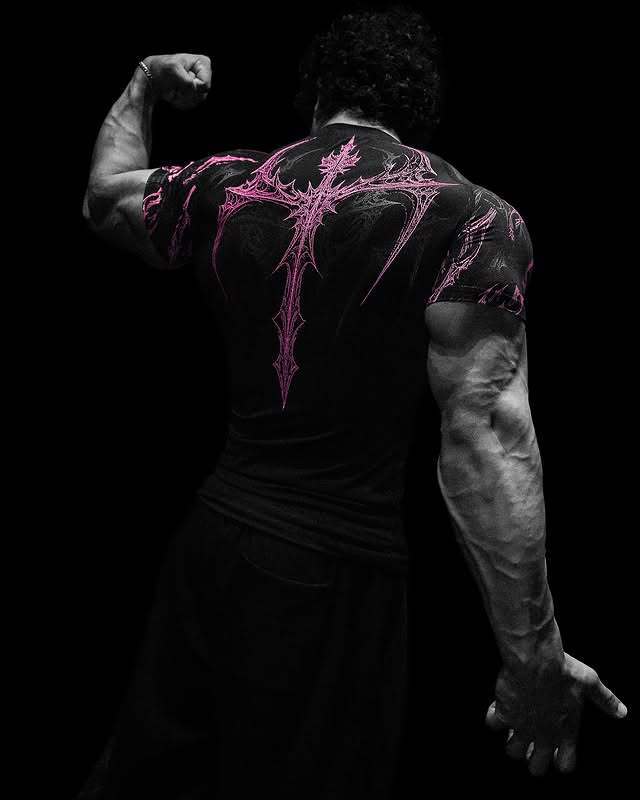 Breathedivinity Men's High Stretch Fitness T-Shirt Venom Print Dark Style Sports Short Sleeve Cycling Suit - The Beast Protein Hub
