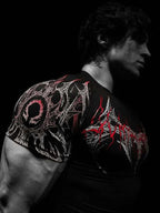 Breathedivinity Men's High Stretch Fitness T-Shirt Venom Print Dark Style Sports Short Sleeve Cycling Suit - The Beast Protein Hub