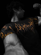 Breathedivinity Men's High Stretch Fitness T-Shirt Venom Print Dark Style Sports Short Sleeve Cycling Suit - The Beast Protein Hub