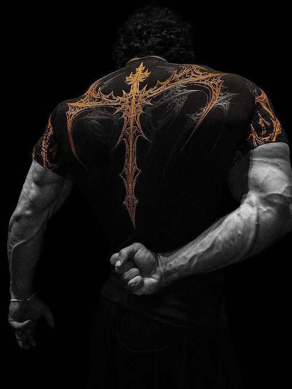 Breathedivinity Men's High Stretch Fitness T-Shirt Venom Print Dark Style Sports Short Sleeve Cycling Suit - The Beast Protein Hub