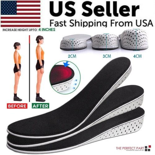 Men Women Invisible Height Increase Insoles Heel Lift Taller Shoe - The Beast Protein Hub