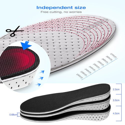 Men Women Invisible Height Increase Insoles Heel Lift Taller Shoe - The Beast Protein Hub