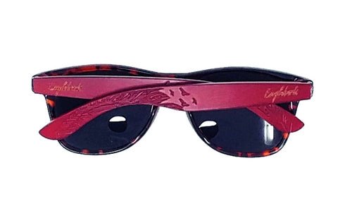Red Bamboo Tortoise Framed Sunglasses With Wood Case, Artisan Engraved - The Beast Protein Hub