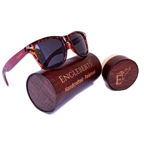 Red Bamboo Tortoise Framed Sunglasses With Wood Case, Artisan Engraved - The Beast Protein Hub