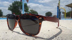 Red Bamboo Tortoise Framed Sunglasses With Wood Case, Artisan Engraved - The Beast Protein Hub