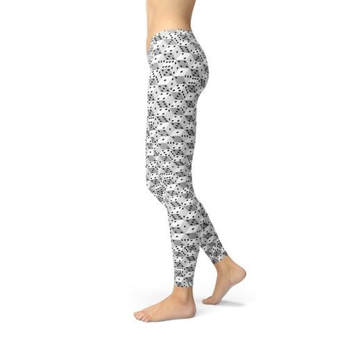 Womens Black and White Dice Leggings - The Beast Protein Hub