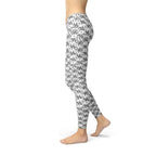 Womens Black and White Dice Leggings - The Beast Protein Hub