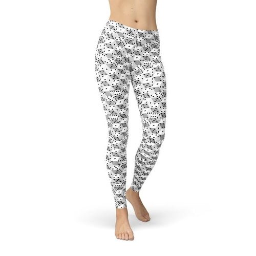 Womens Black and White Dice Leggings - The Beast Protein Hub