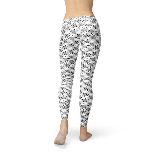Womens Black and White Dice Leggings - The Beast Protein Hub