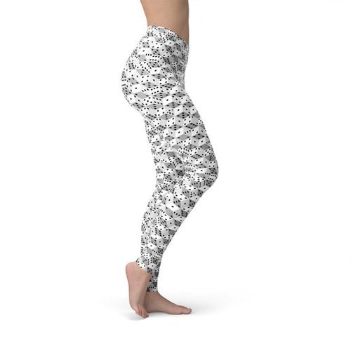 Womens Black and White Dice Leggings - The Beast Protein Hub