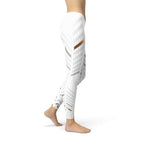 Womens White Stripes Leggings - The Beast Protein Hub