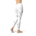 Womens White Stripes Leggings - The Beast Protein Hub
