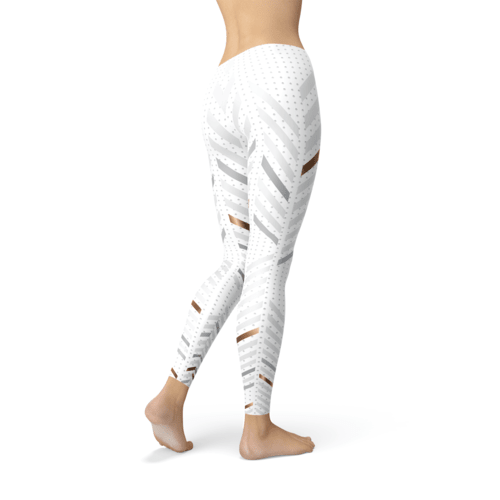 Womens White Stripes Leggings - The Beast Protein Hub