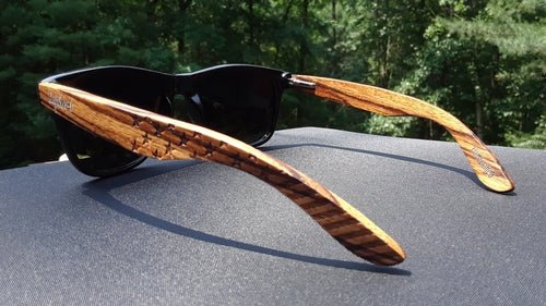 Zebrawood Sunglasses, Stars and Bars With Wooden Case, Polarized, - The Beast Protein Hub