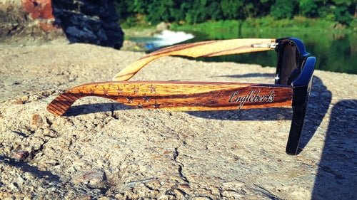 Zebrawood Sunglasses, Stars and Bars With Wooden Case, Polarized, - The Beast Protein Hub
