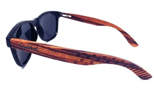 Zebrawood Sunglasses, Stars and Bars With Wooden Case, Polarized, - The Beast Protein Hub