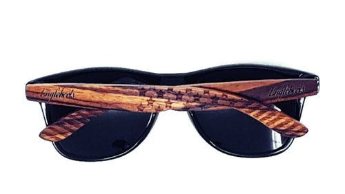 Zebrawood Sunglasses, Stars and Bars With Wooden Case, Polarized, - The Beast Protein Hub